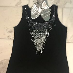 A.N.A Women’s black sequin tank top